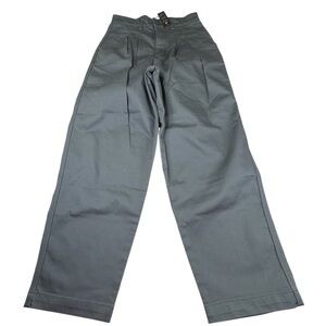 NWT Pants Lee Women Size 25 Blue Cotton Pleated Wide Leg Flood Harbor High Rise